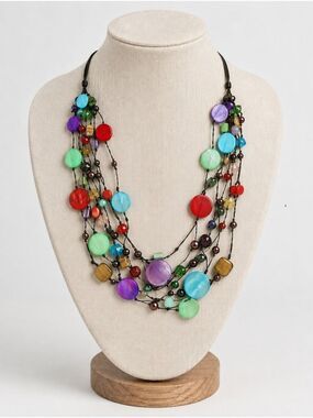 Premier Designs Spectrum Necklace – Multi-Strand Beaded Statement Necklace